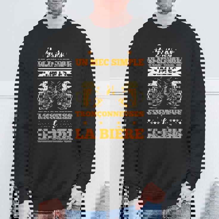 メンズ チェーンソー&ビール ランバージャック&林業チェーンソー スウェットシャツ 高齢者への贈り物