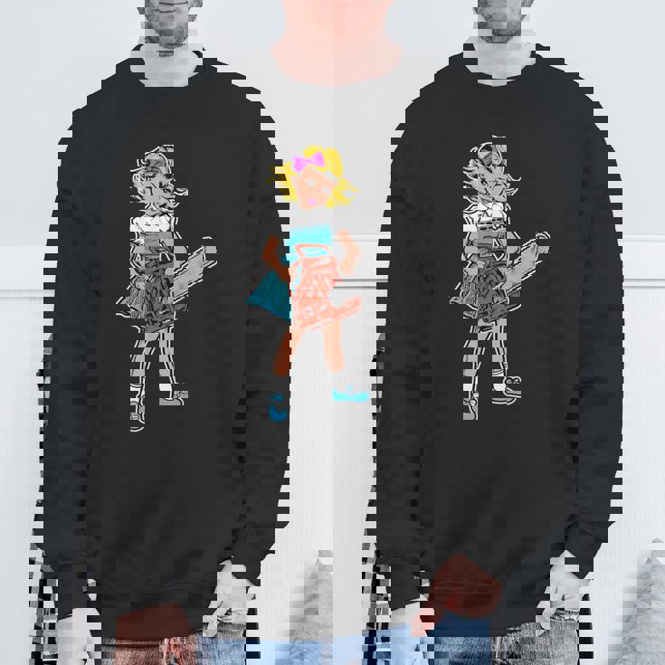 チェーンソー ガール ゴス パンク エモ レトロ ヴィンテージ ホラー 映画ファン スウェットシャツ 高齢者への贈り物