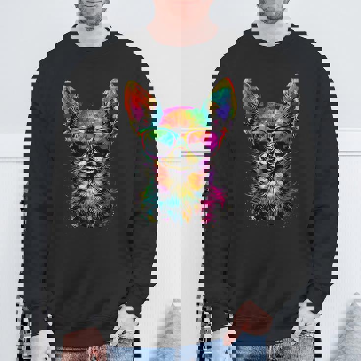 チワワとサングラスの犬 かわいいチワワが大好き スウェットシャツ 高齢者への贈り物