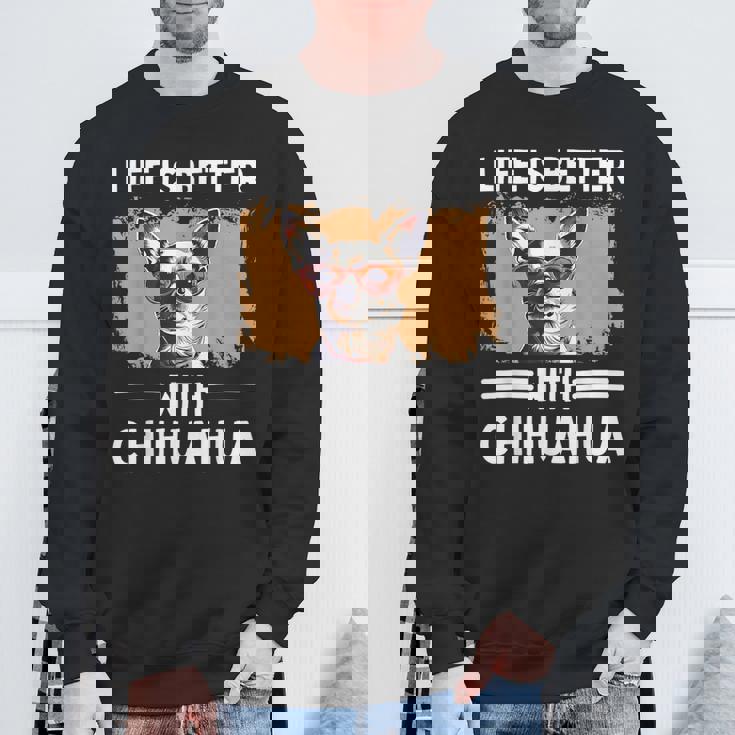 チワワデザイン レディース メンズ チワワ 犬 チワワ 恋人 スウェットシャツ 高齢者への贈り物