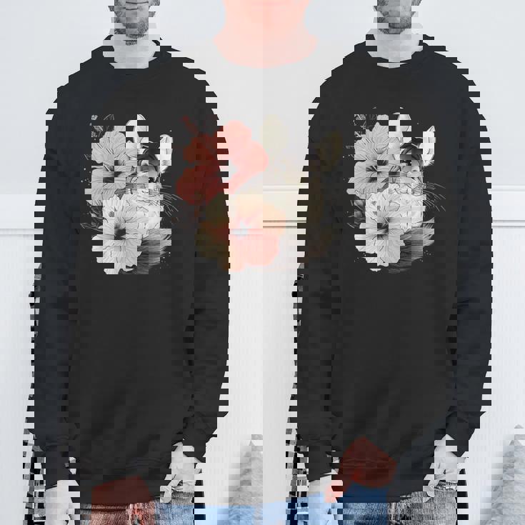 チンチラ ハイビスカス ブルーム ハーモニー フローラル チンチララバーズ スウェットシャツ 高齢者への贈り物