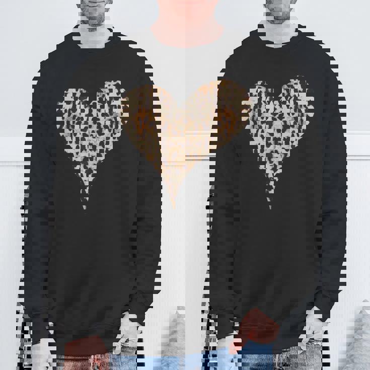 チーター ヒョウ柄 ハート スウェットシャツ 高齢者への贈り物