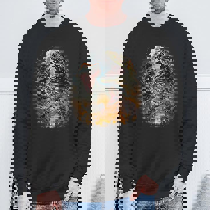 ティラノサウルス レックス 恐竜 先史時代の満月 スウェットシャツ 高齢者への贈り物