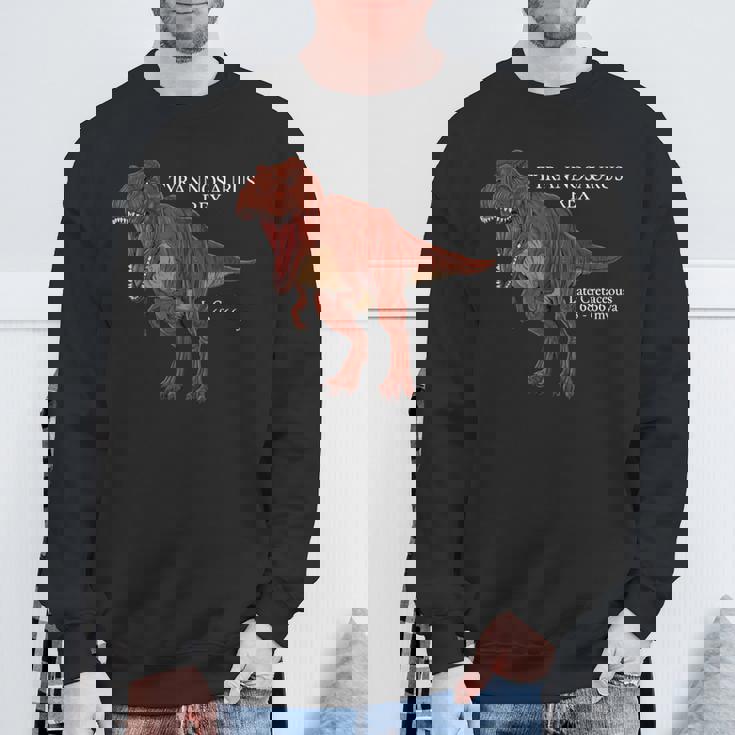 ティラノサウルス・レックスのリアルなデッサン スウェットシャツ 高齢者への贈り物