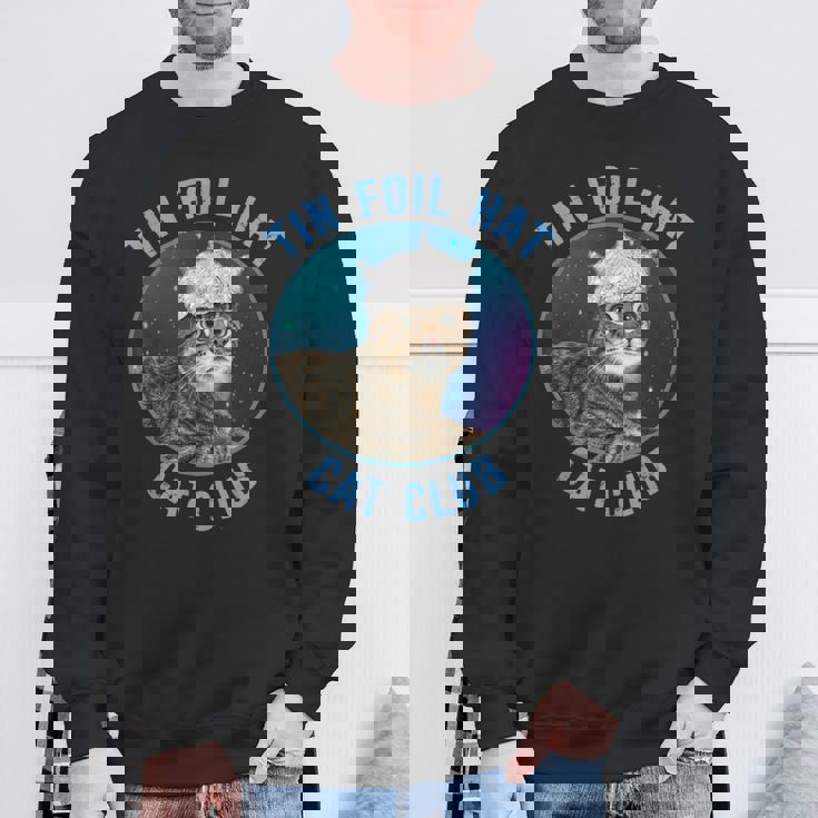 ティンホイルハットキャットクラブ陰謀論おかしい スウェットシャツ 高齢者への贈り物