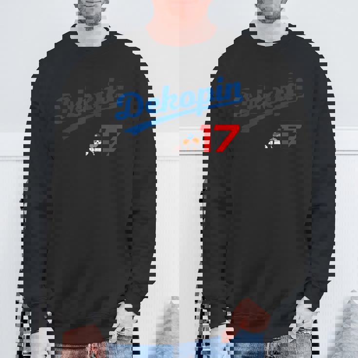 デコピン 大谷 Dekopin 愛犬 Decoy 二刀流 Decopin 野球 ユニホーム風 犬 かわいい スウェットシャツ 高齢者への贈り物