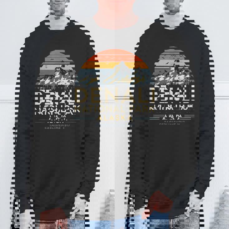 デナリ国立公園 アラスカ ハイキング キャンプ 山 お土産 スウェットシャツ 高齢者への贈り物