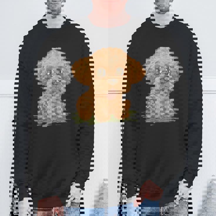 トイプードル かわいい いぬ 子犬 ペット おもしろ 動物 イラスト スウェットシャツ 高齢者への贈り物