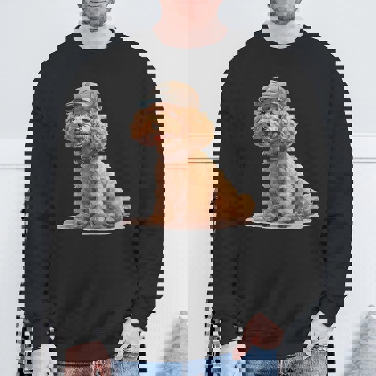 トイプードル 水彩 犬 野球帽 スウェットシャツ 高齢者への贈り物