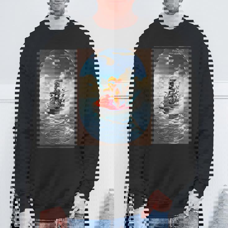 トイプードルとチワワのジェットスキー 夏の楽しいデザイン スウェットシャツ 高齢者への贈り物