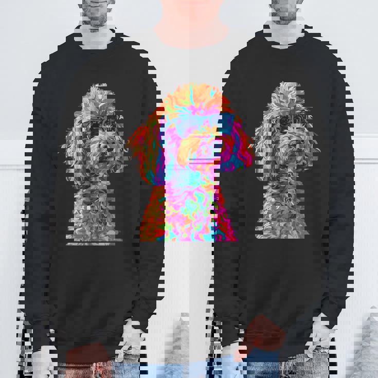 トイプードル愛好家デザイン ポップアート 面白いトイプードル 犬 スウェットシャツ 高齢者への贈り物