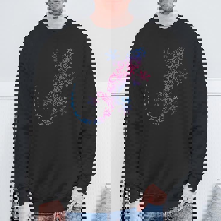 トカゲ爬虫類 マオリ柄 カメレオンヤモリ スウェットシャツ 高齢者への贈り物