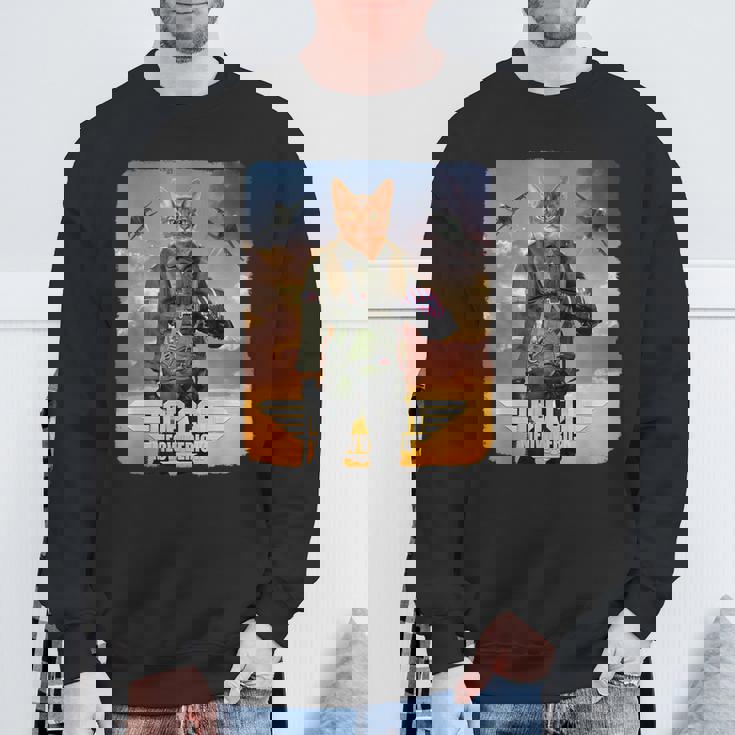 トップ 猫 マーベリック パロディ アクション 映画 叙事詩 レトロ スウェットシャツ 高齢者への贈り物