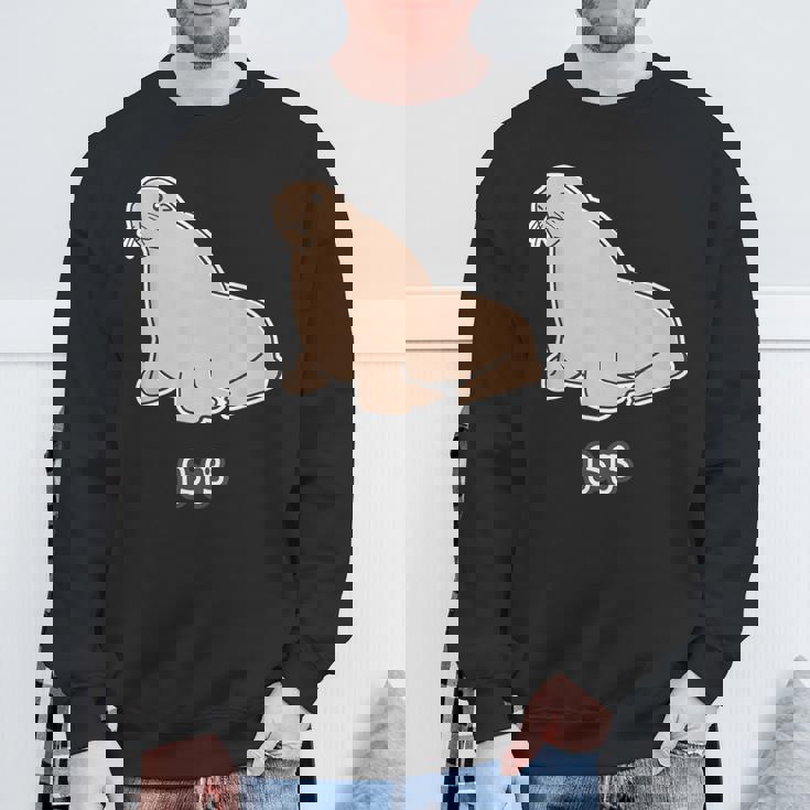 トド《ビッグ プリント》【どうぶつフレンズ】海・水族館の生き物 ゆるくてかわいい キャラクター イラスト スウェットシャツ 高齢者への贈り物