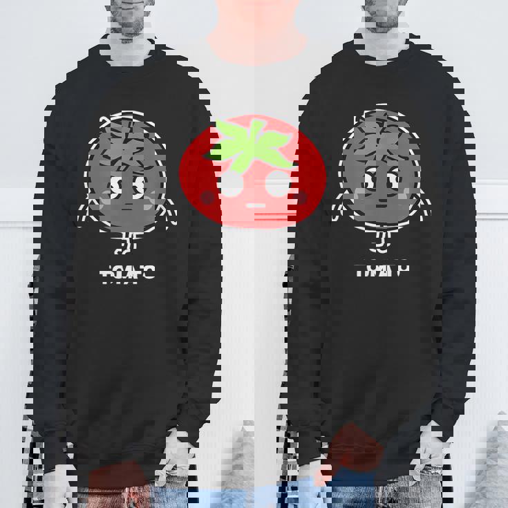 トマト 顔 イラスト かわいい おもしろ 面白い 簡単 シンプル ゆるい 野菜 スウェットシャツ 高齢者への贈り物