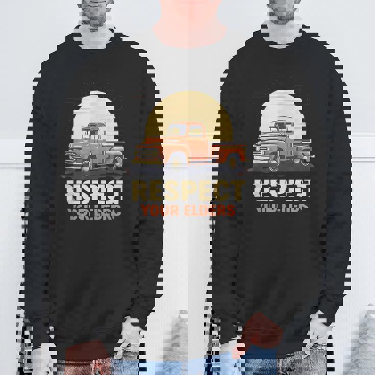 トラック ヴィンテージ オールド クラシック 学校 アメリカン ピックアップ レトロ ファーム スウェットシャツ 高齢者への贈り物