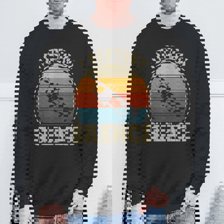 トランペット奏者 I Destroyilence Recto Trumpet Lovers スウェットシャツ 高齢者への贈り物