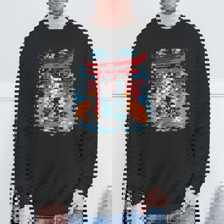 トリゲイツ 伏見稲荷 京都 和風 きつねマスク スウェットシャツ 高齢者への贈り物