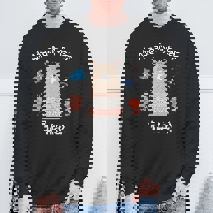 トルコ アルパカ マイバッグ ラマ アルパカ トルコ スウェットシャツ 高齢者への贈り物