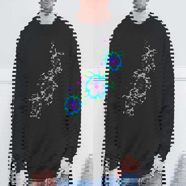 トロピカルカラー ハワイアン ホヌー ウミガメ スウェットシャツ 高齢者への贈り物