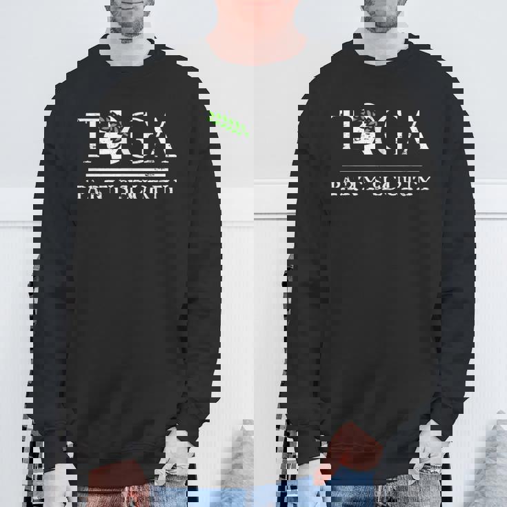 トーガパーティーセキュリティ-面白いギリシャ大学パーティー スウェットシャツ 高齢者への贈り物