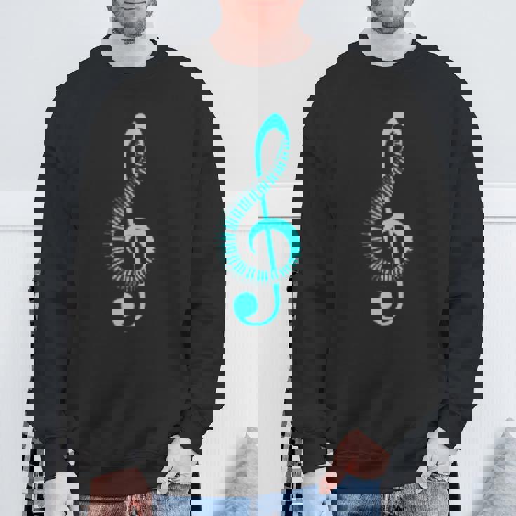 ト音記号の音符ピアノの象徴性ト音記号記号 スウェットシャツ 高齢者への贈り物