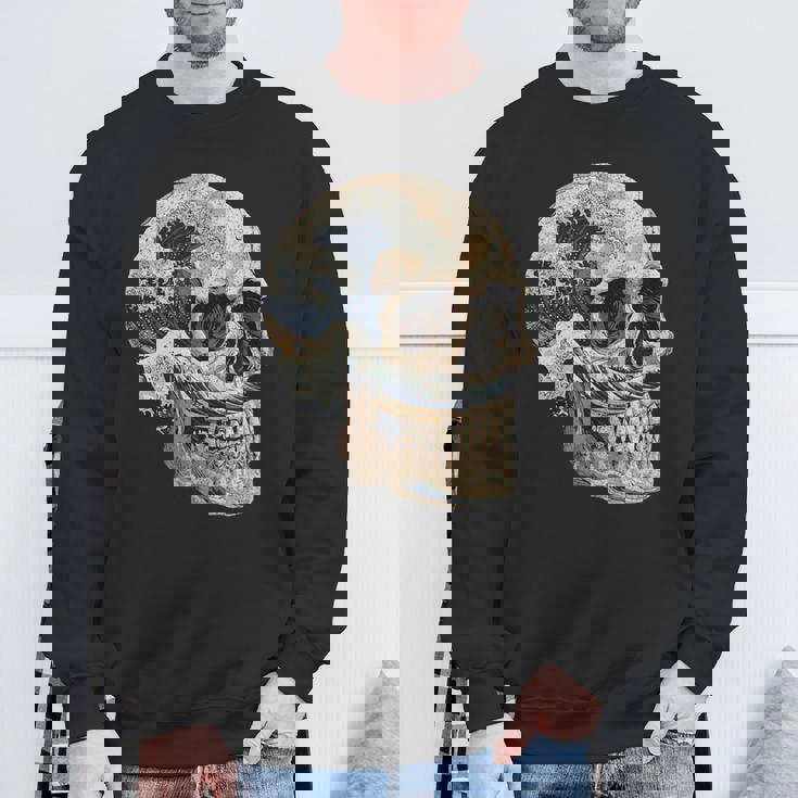 ドクロ 波 日本美術 海 スウェットシャツ 高齢者への贈り物