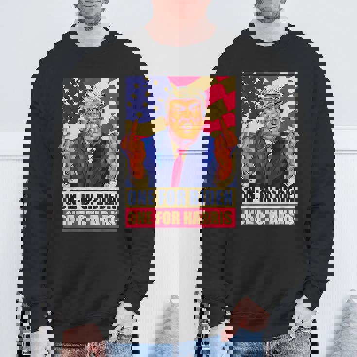 ドナルド・トランプ 中指 バイデン ハリス アメリカ 共和党員 スウェットシャツ 高齢者への贈り物