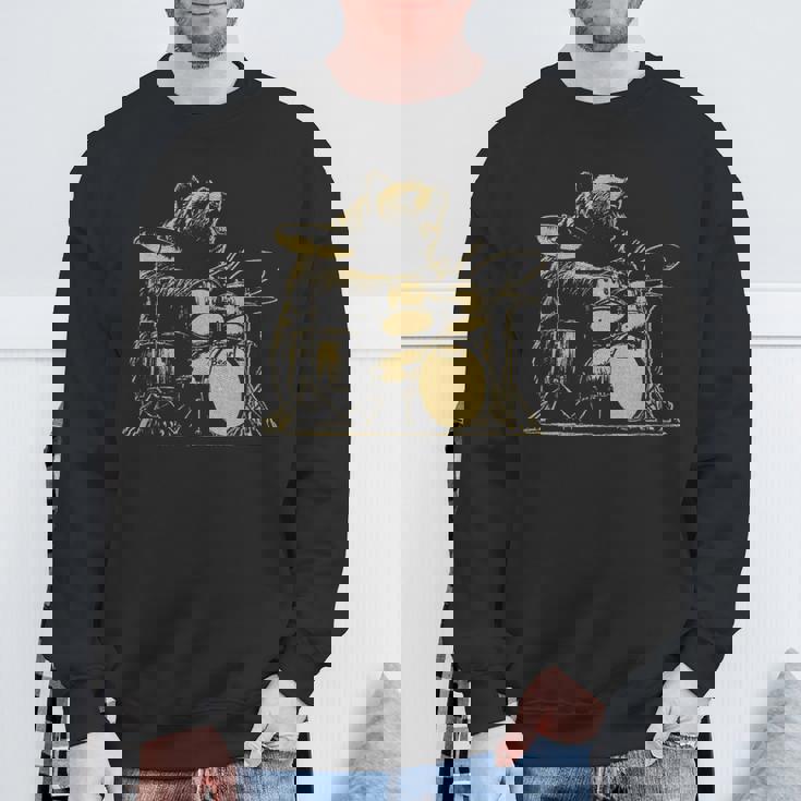 ドラマー ドラム クマ ドラムを演奏するミュージシャン スウェットシャツ 高齢者への贈り物