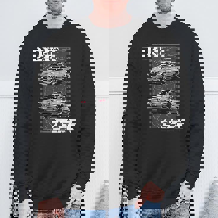 ドリフトカー ジャパニーズクラシックチューニングカー スウェットシャツ 高齢者への贈り物