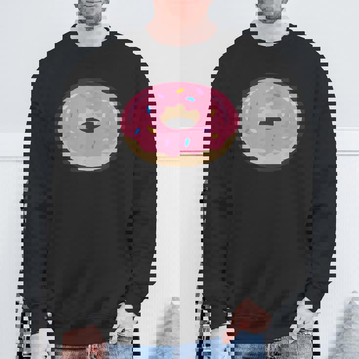 ドーナツレッドアイシングコミックグラフィック メンズ レディース 子供用 スウェットシャツ 高齢者への贈り物