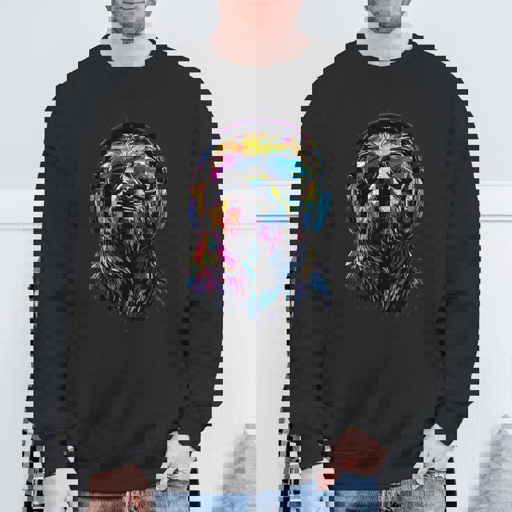 ナマケモノ カラフルな色彩 ポップアート グラフィック 怠け者 スウェットシャツ 高齢者への贈り物