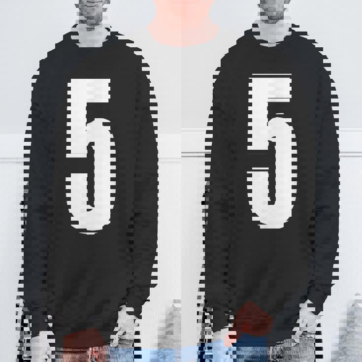 ナンバーファイブ 数字 5 プレーン 白 数字 スウェットシャツ 高齢者への贈り物