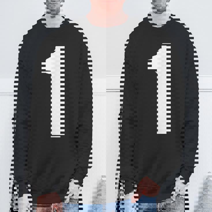 ナンバーワン 数字 1 プレーン ホワイト 数字 スウェットシャツ 高齢者への贈り物