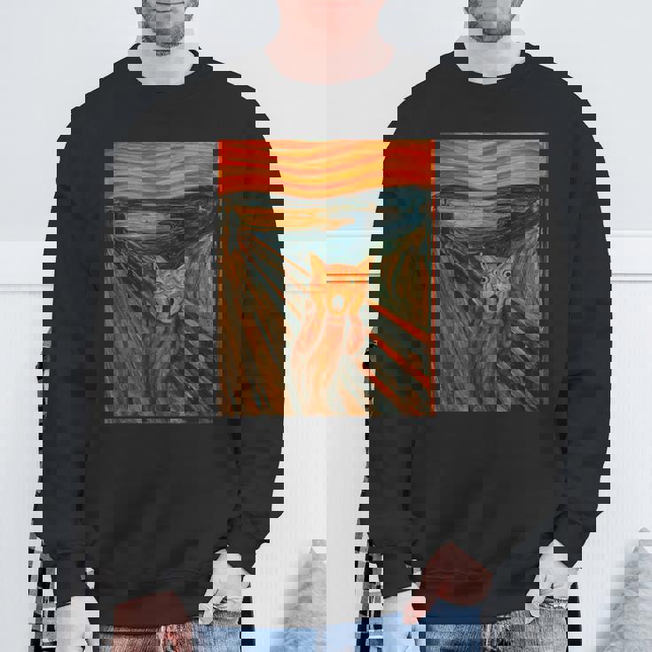 ニャンコの叫び 面白い 猫 ムンクの叫び パロディ おもしろ 服 おもしろグッズ ネタ スウェットシャツ 高齢者への贈り物