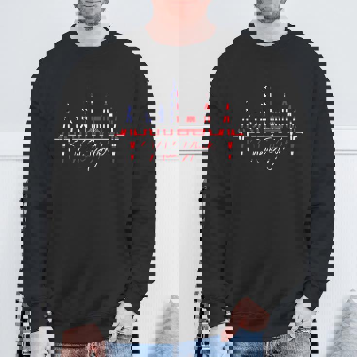 ニューヨーク スカイライン ハートビート自由の女神ニューヨークが大好きi Love New York スウェットシャツ 高齢者への贈り物