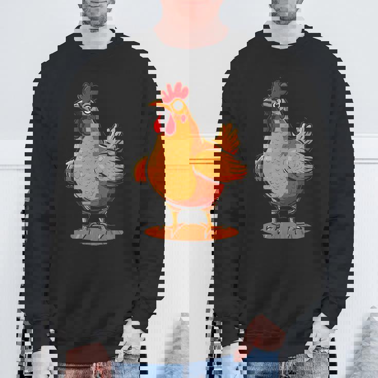 ニワトリとオンドリの胸のコスチューム スウェットシャツ 高齢者への贈り物