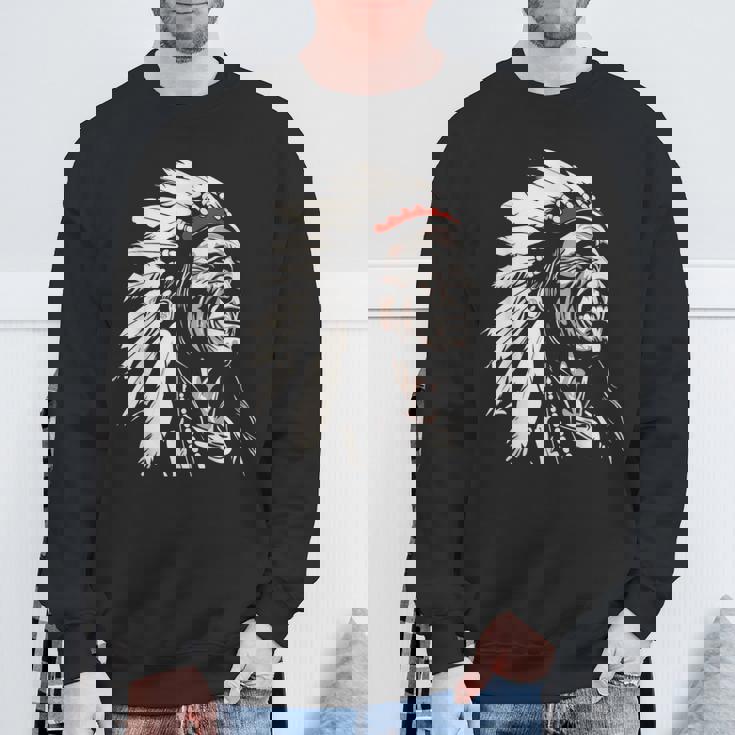 ネイティブアメリカン インディアン マルチカラー ビンテージデザイン スウェットシャツ 高齢者への贈り物