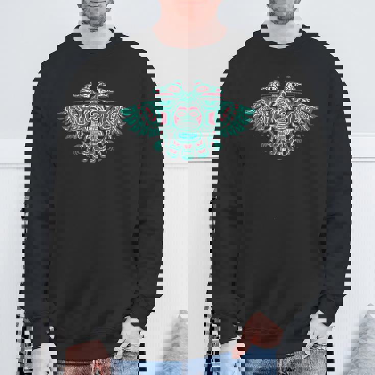 ネイティブアメリカン ハイダ サンダーバード トーテムポール ヴィンテージ スウェットシャツ 高齢者への贈り物