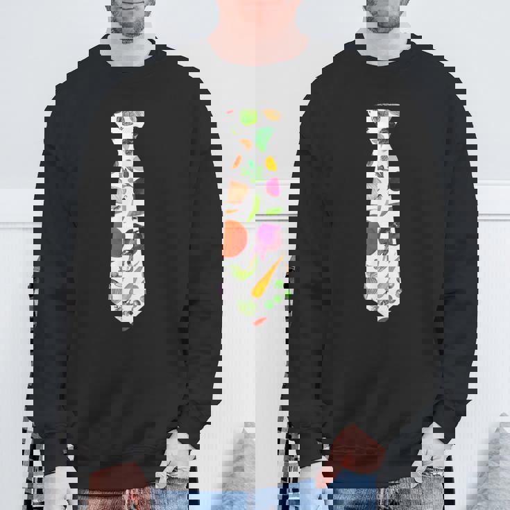 ネギニンジンと豆の柄のベジタブルタイ スウェットシャツ 高齢者への贈り物