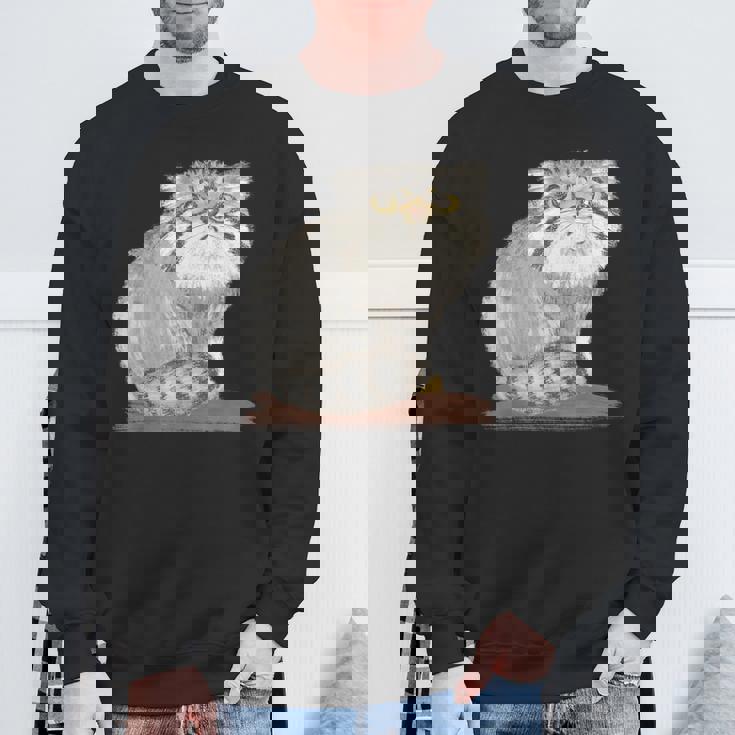 ネコ マヌルネコ 子猫 野生動物 スウェットシャツ 高齢者への贈り物