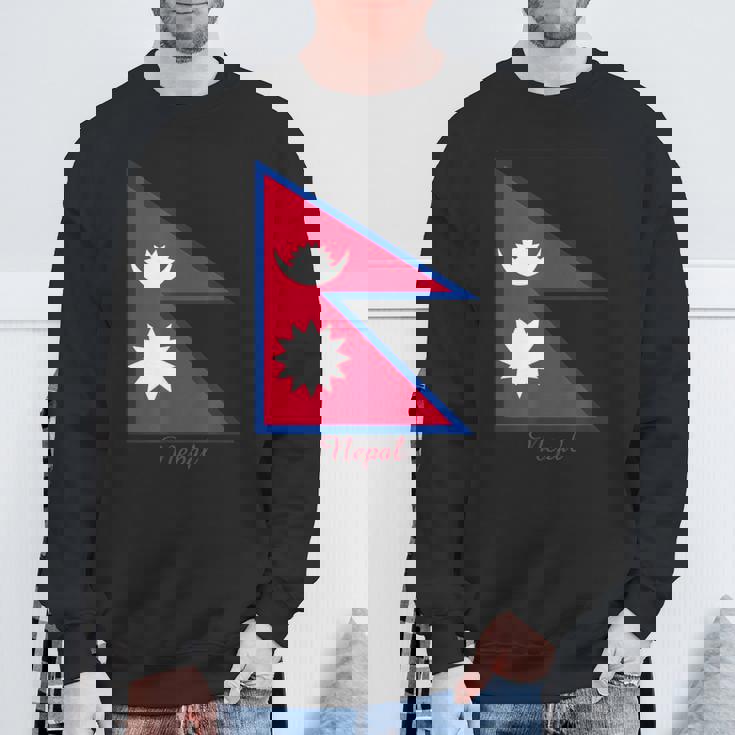 ネパールのネパール国旗のお土産。 スウェットシャツ 高齢者への贈り物