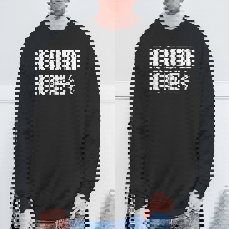 ノーギターノーライフ ギター好き クラシックギター クラシック音楽 アコースティックギター ギター部 ジャズ音楽 ギター スウェットシャツ 高齢者への贈り物