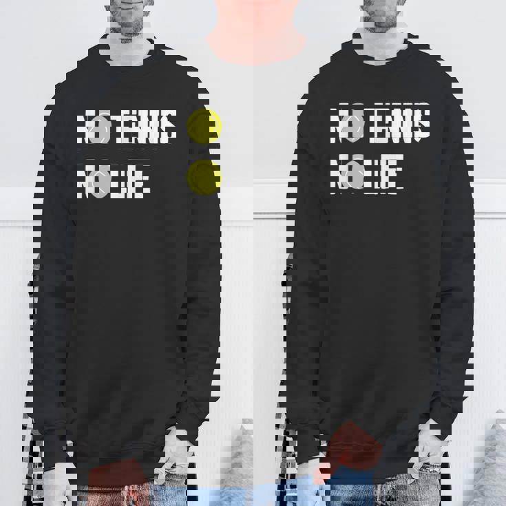 ノーテニスノーライフ テニス好き アウトドア好き ソフトテニス好き クール テニスサークル ソフトテニス スウェットシャツ 高齢者への贈り物