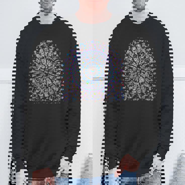 ノートルダム ステンドグラス ロゼッタ ウィンドウ スウェットシャツ 高齢者への贈り物