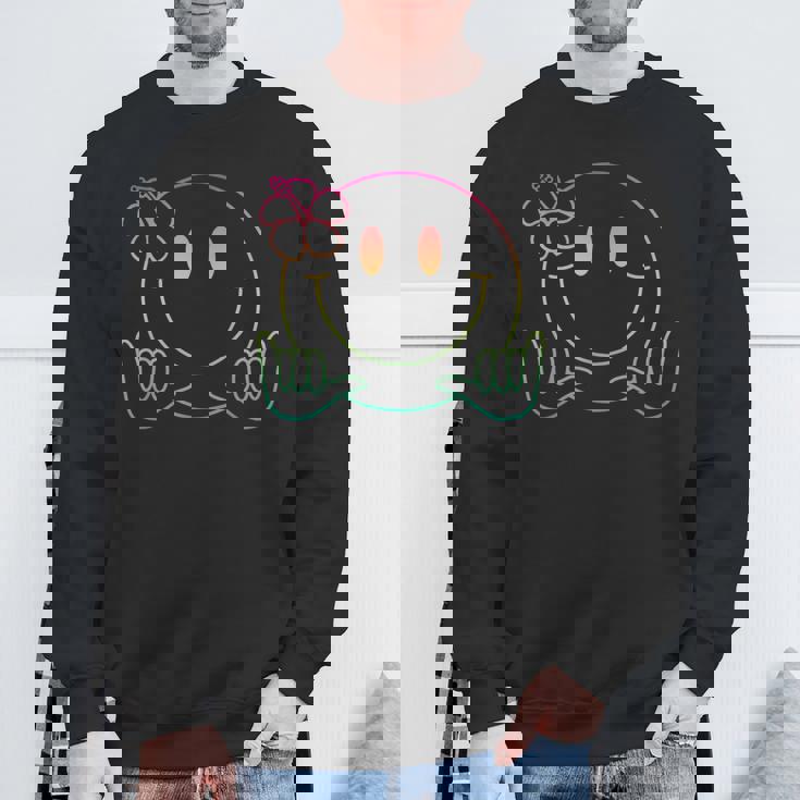 ハイビスカス シャカ スマイルフェイス レインボー ハッピーフェイス アロハ ハワイアン スウェットシャツ 高齢者への贈り物