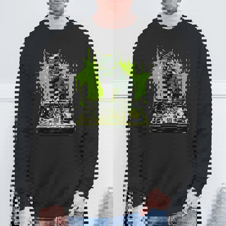 ハウスキャット レインボー Dj 猫 キティ スウェットシャツ 高齢者への贈り物