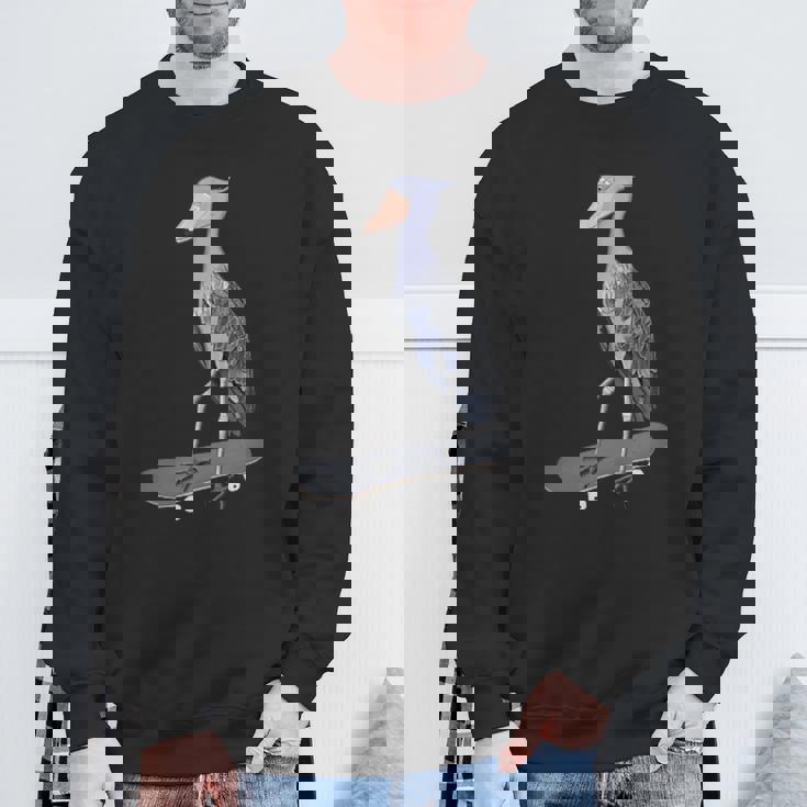 ハシビロコウ スケートボード 鳥 動物 図 バードウォッチング 贈り物 鳥類学者 生物学者 自然科学 スウェットシャツ 高齢者への贈り物