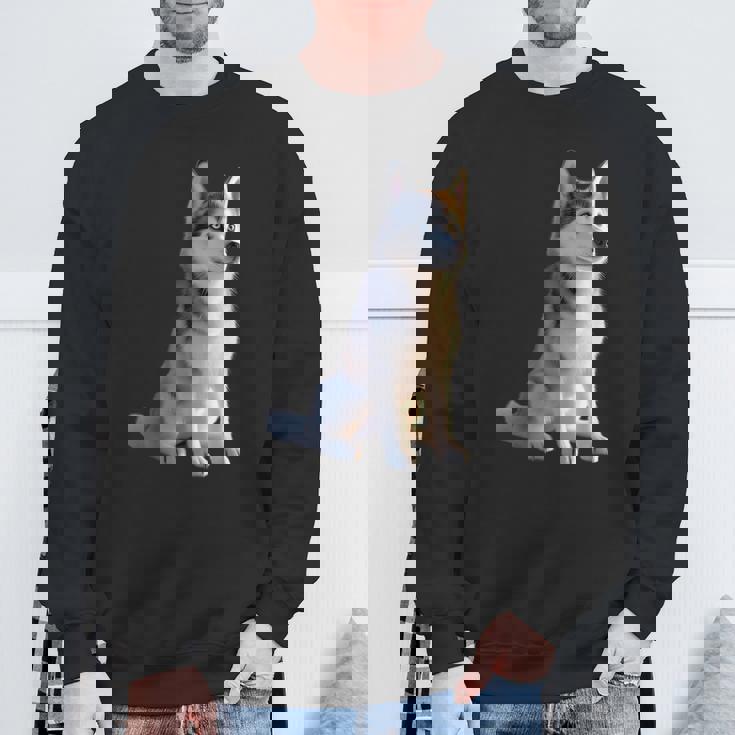 ハスキーがモチーフの愛犬家 シベリアンハスキーが大好き スウェットシャツ 高齢者への贈り物