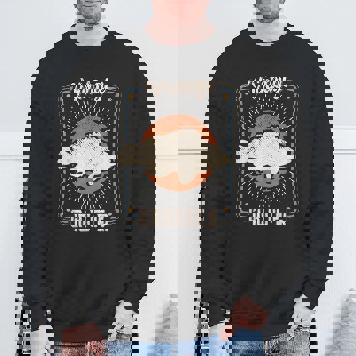 ハタ 魚 ヴィンテージ レトロ クラシック 動物 愛 スウェットシャツ 高齢者への贈り物